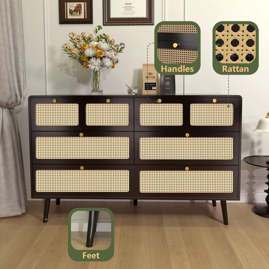 White Wood 6 Drawer Dresser C3447