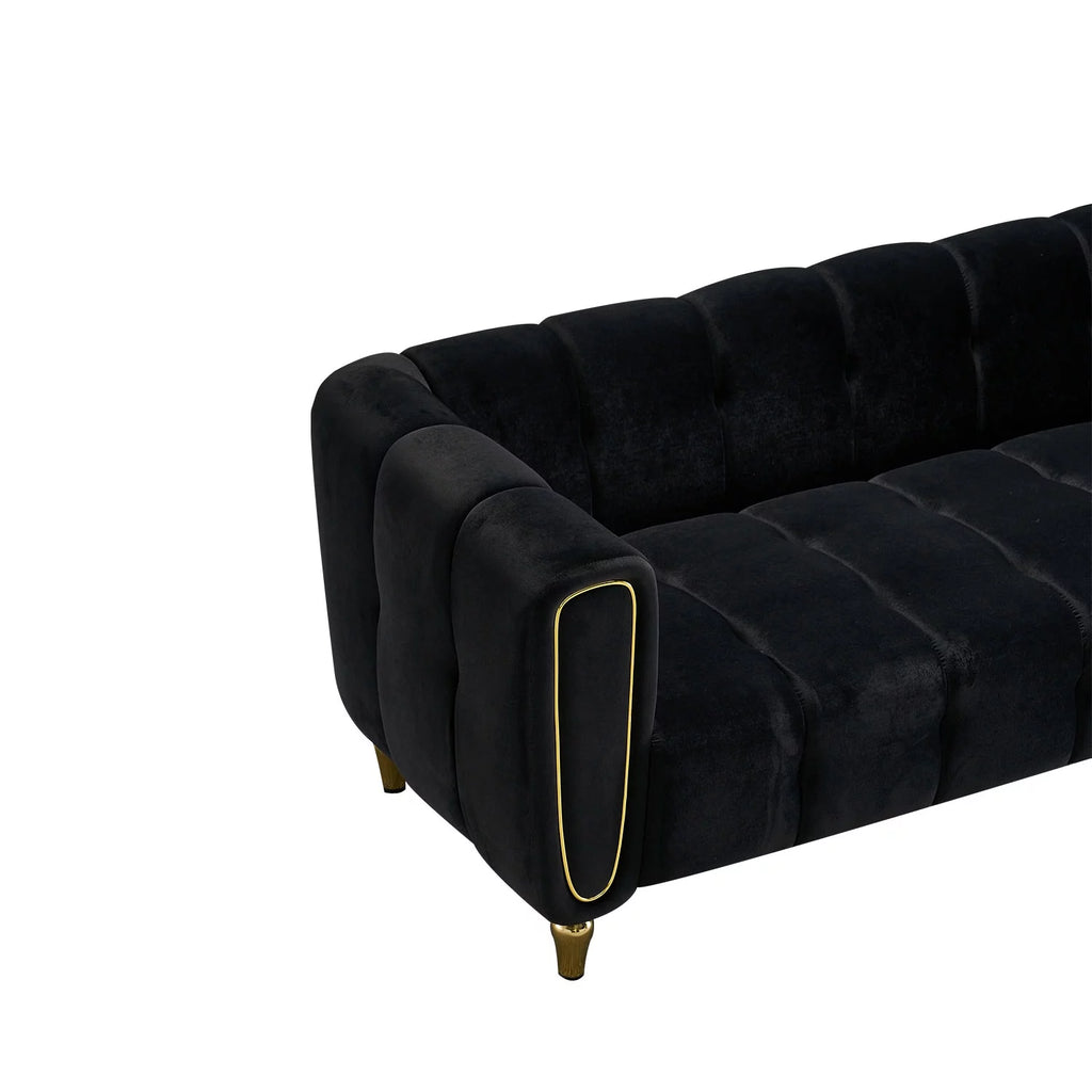 Black Velvet Sofa H314