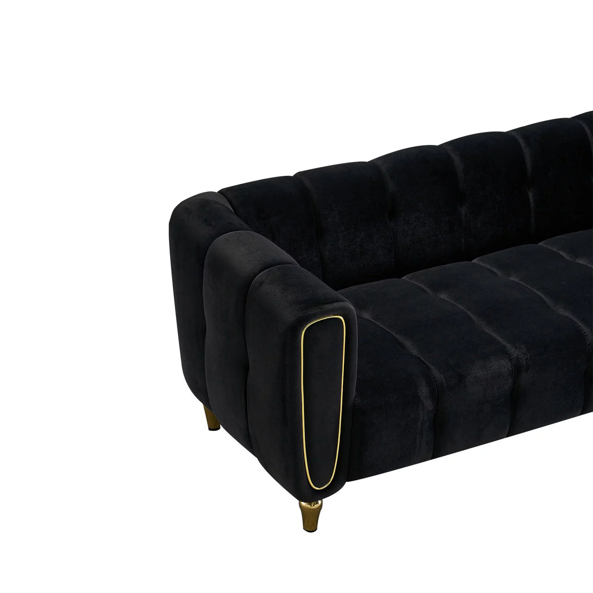 Black Velvet Sofa H314