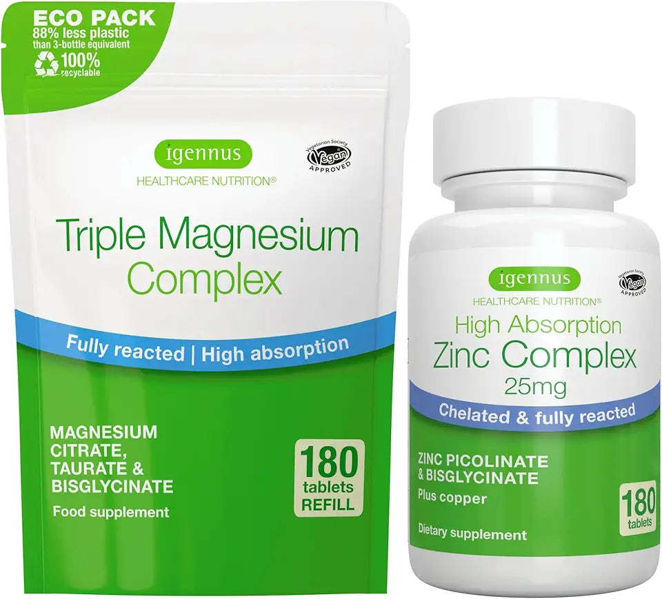 180 Tablets Triple Magnesium Complex + Vegan Zinc Complex V583046