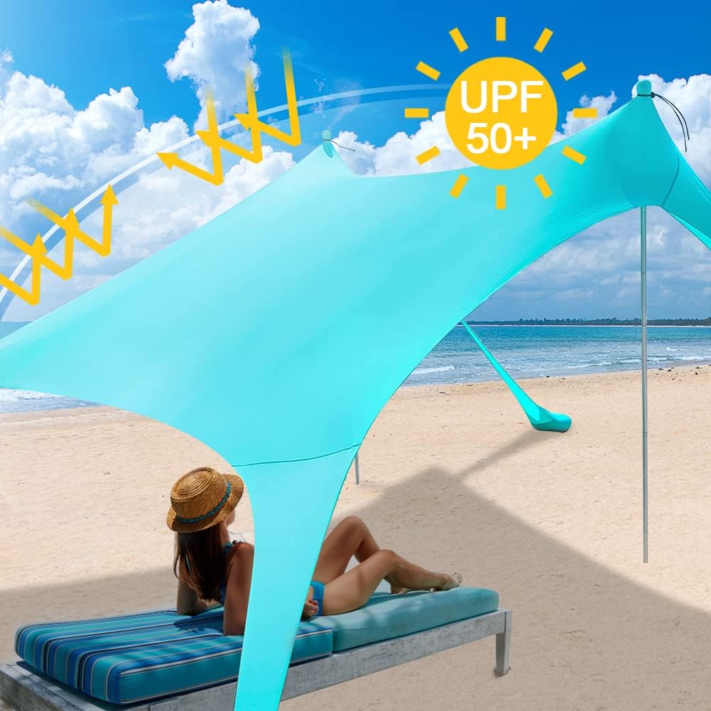 10 x 10 FT UPF50+ Beach Tent Sun Shelter with Carrying Bag B762755