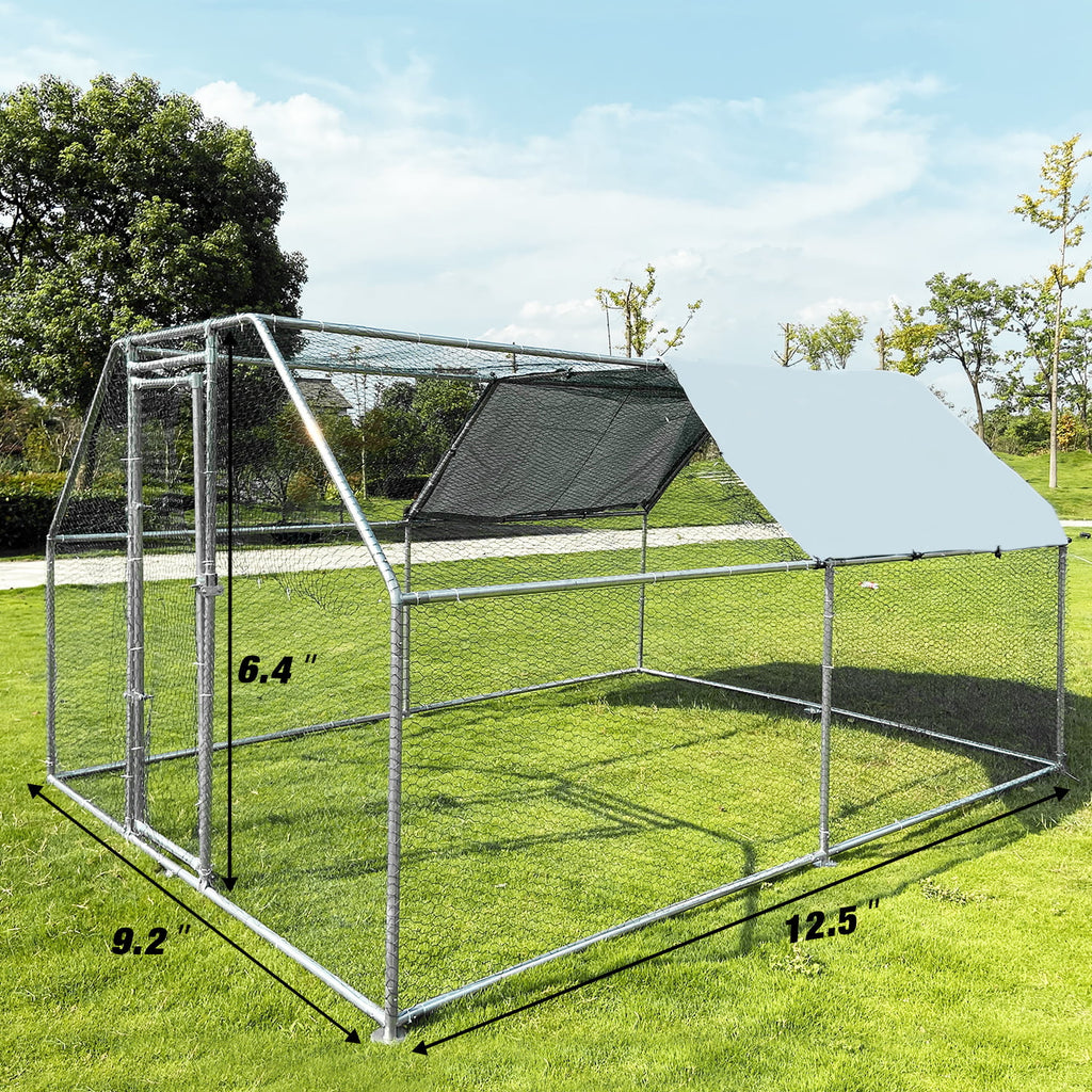 Extra Large Walk in Metal Chicken Coop 9x18ft O66507