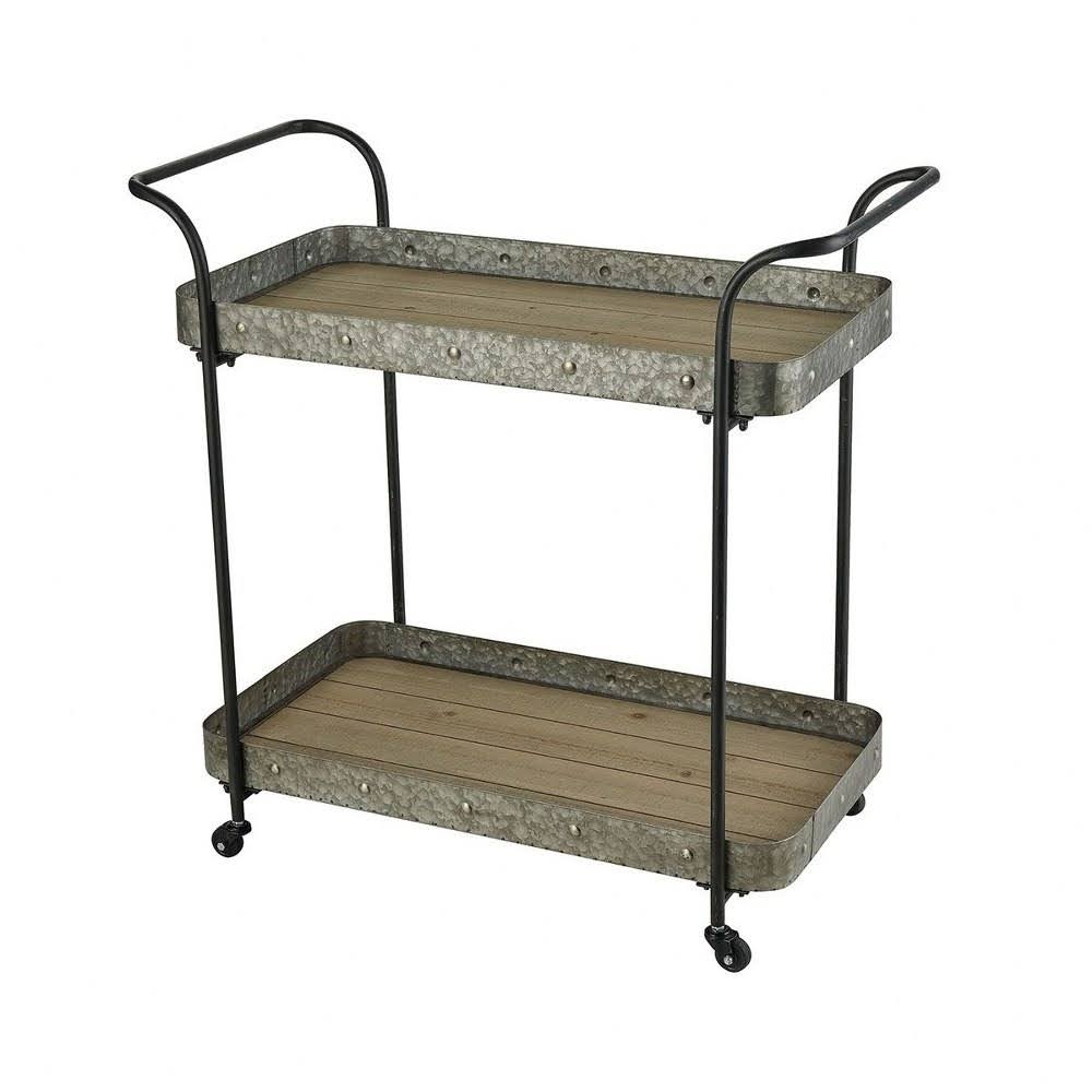 32.5 inch Serving Cart Natural/Grey Finish Q487