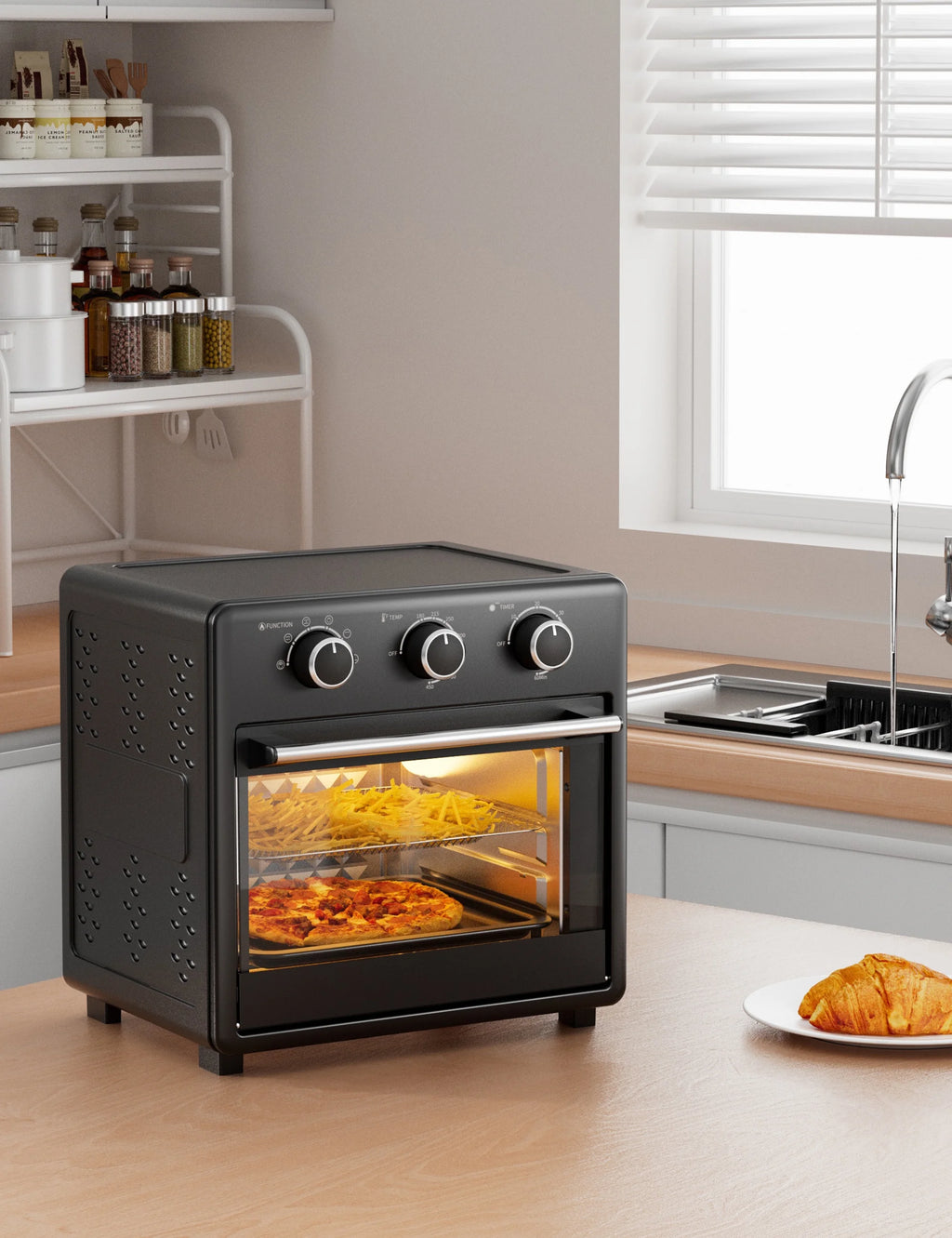 17QT Large Capacity 6-in-1 Air Fryer Toaster Oven F49235