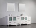 84 in. Double Sink Vanity Cabinet with Ceramic Sink & Mirror P2226