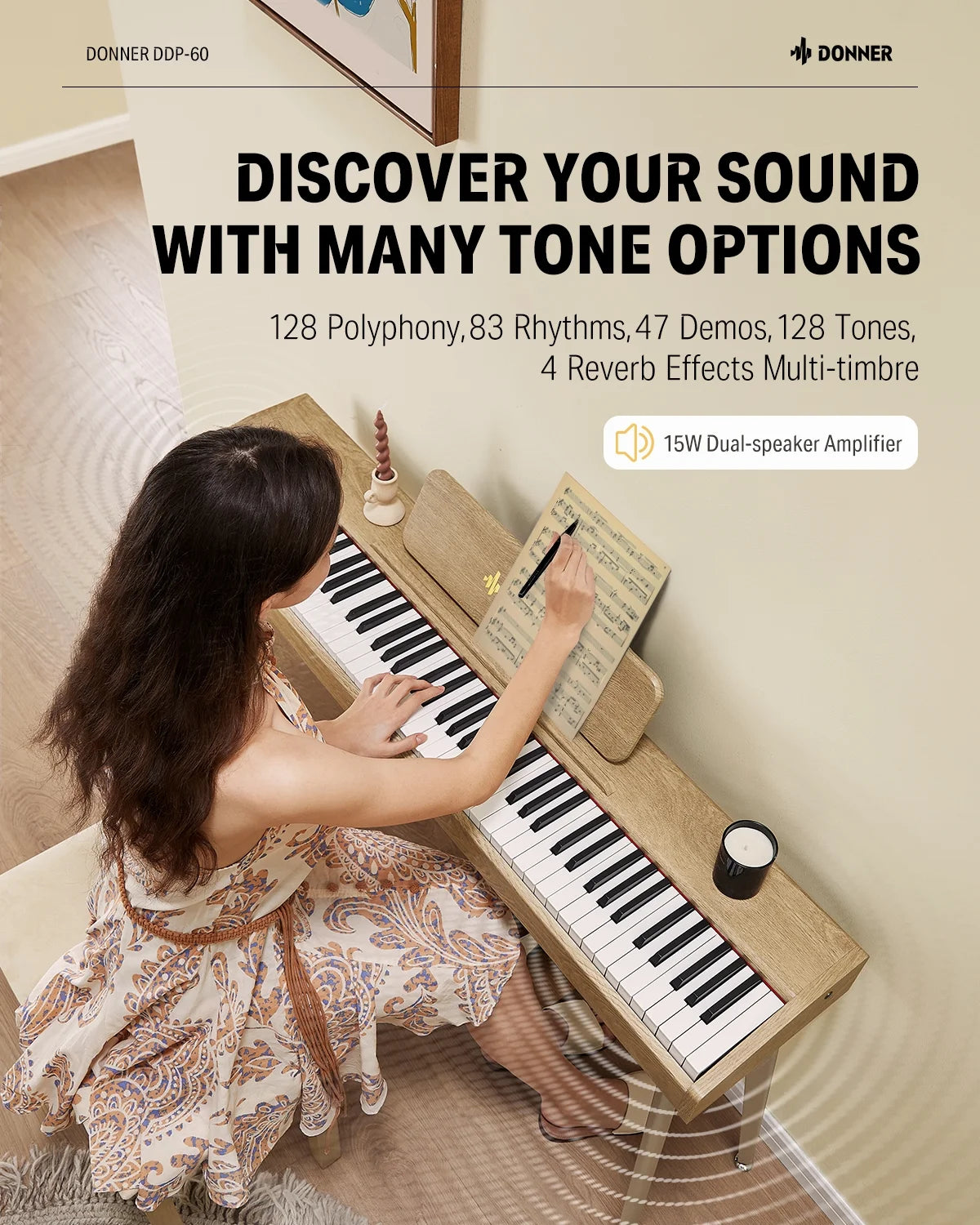 88 Key Digital Piano with Speakers F4508