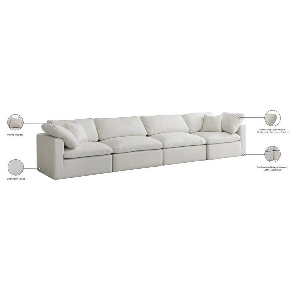 Cream Velvet Modular Sofa J692663