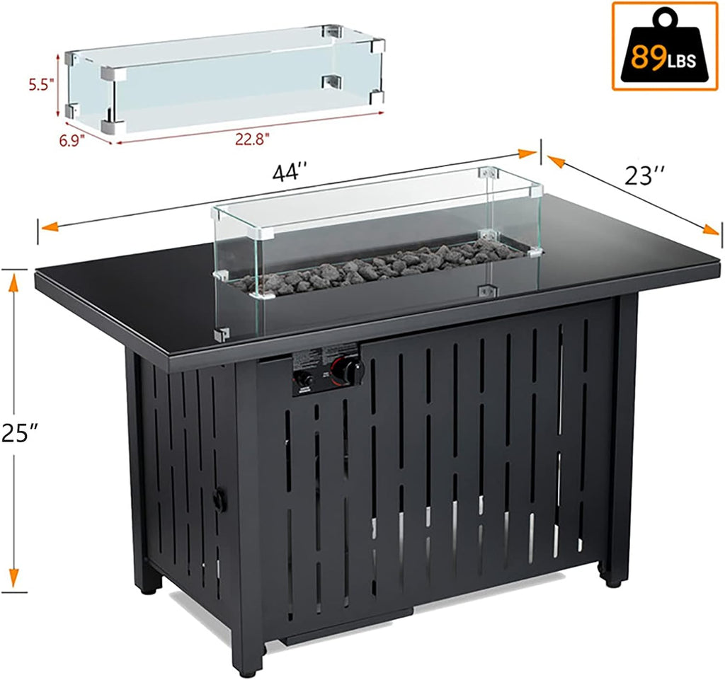 50,000 BTU Square Propane Fire Pit Table O9979