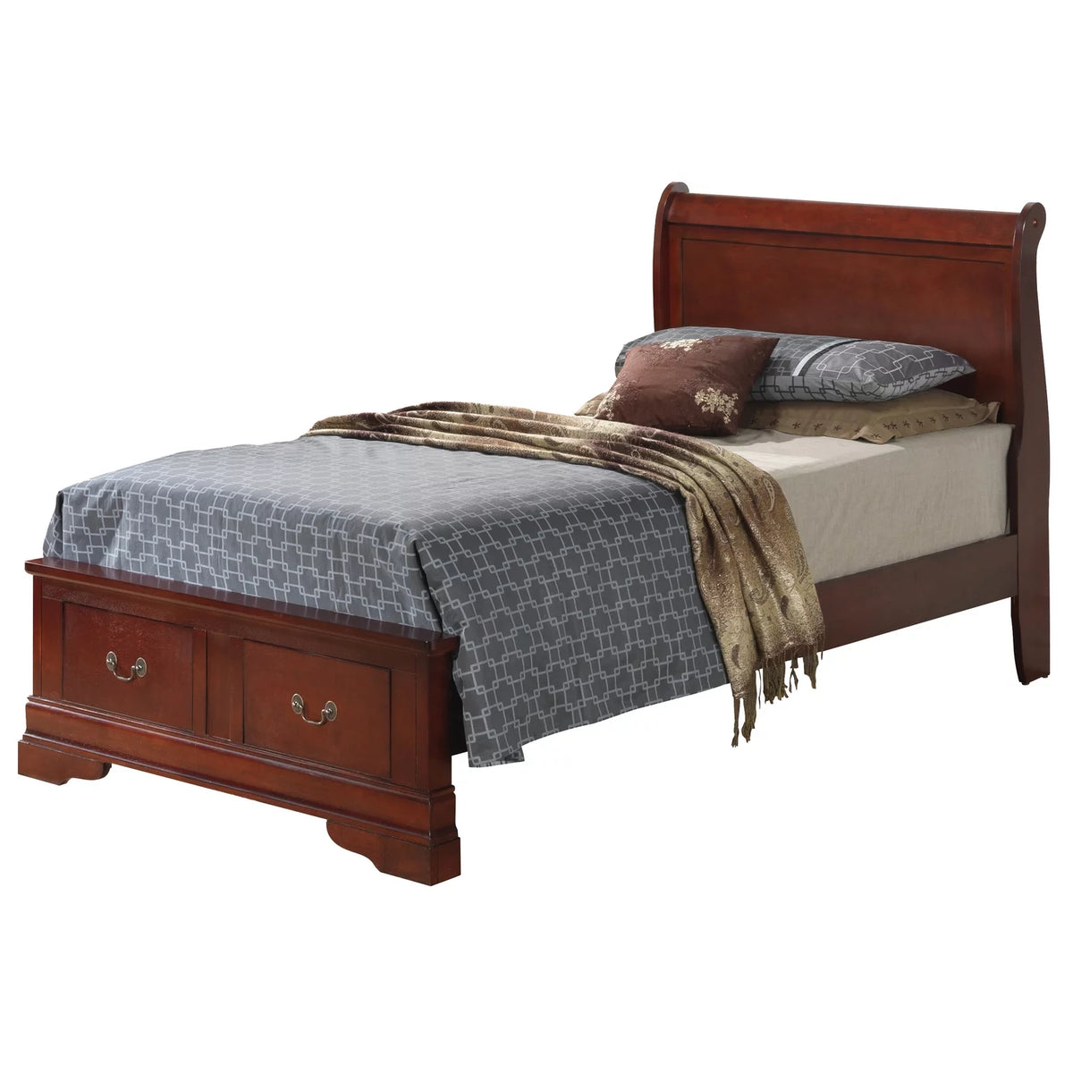 Twin Storage Bed Cherry W13285