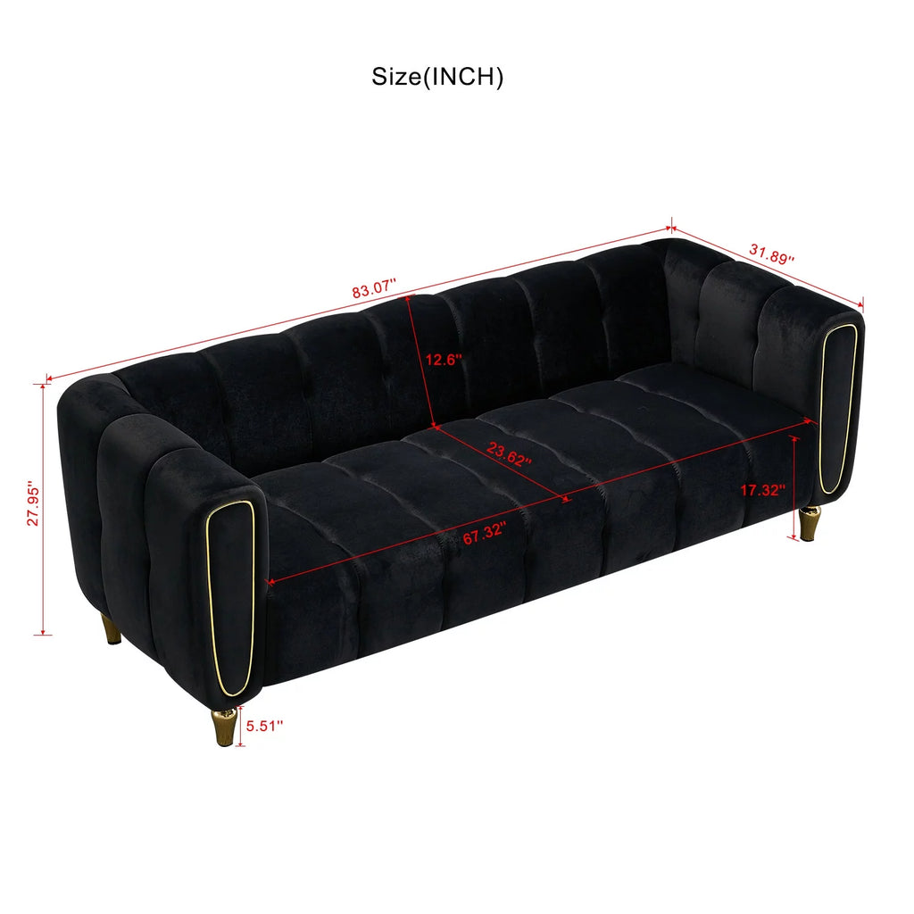 Black Velvet Sofa H314