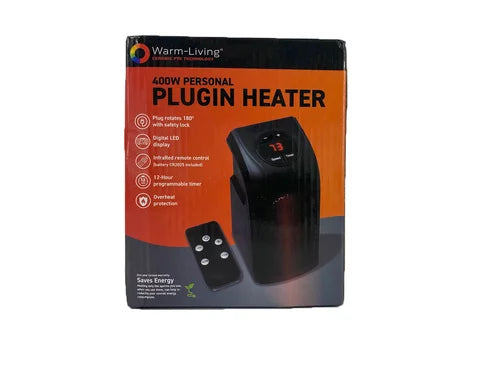 400W Programmable Plugin Heater with Remote, Black C82706