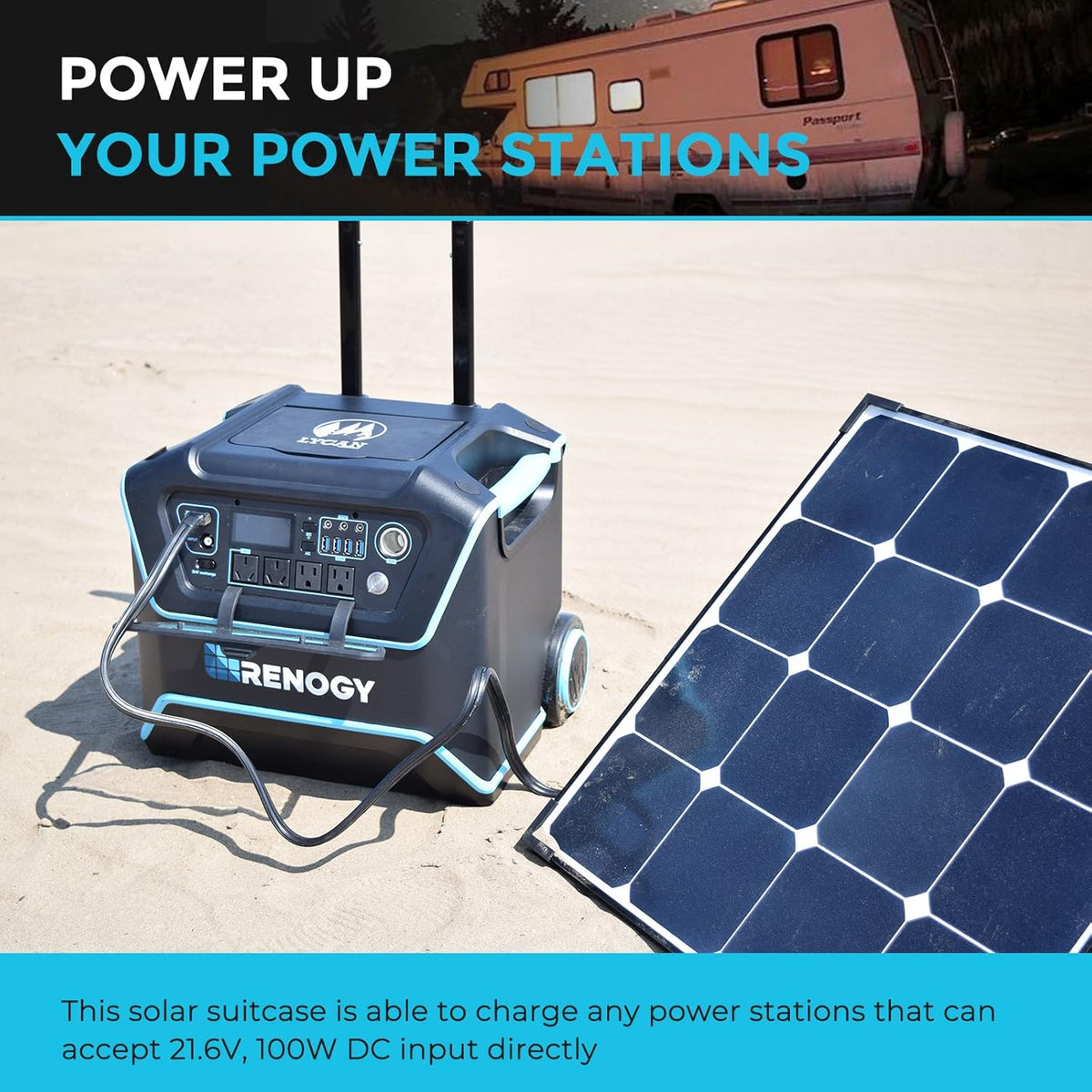 100W 12V Monocrystalline Portable Foldable Solar Panel Suitcase F486