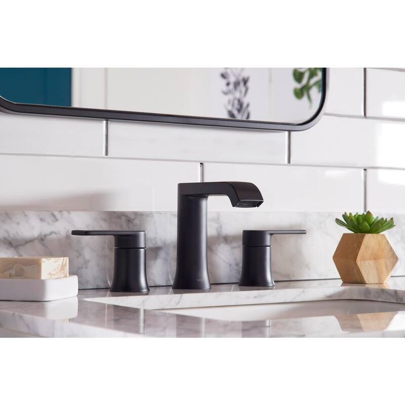 8 in. Widespread Double Handle Bathroom Faucet with Drain Kit Brushed Nickel 2-Pack F4716