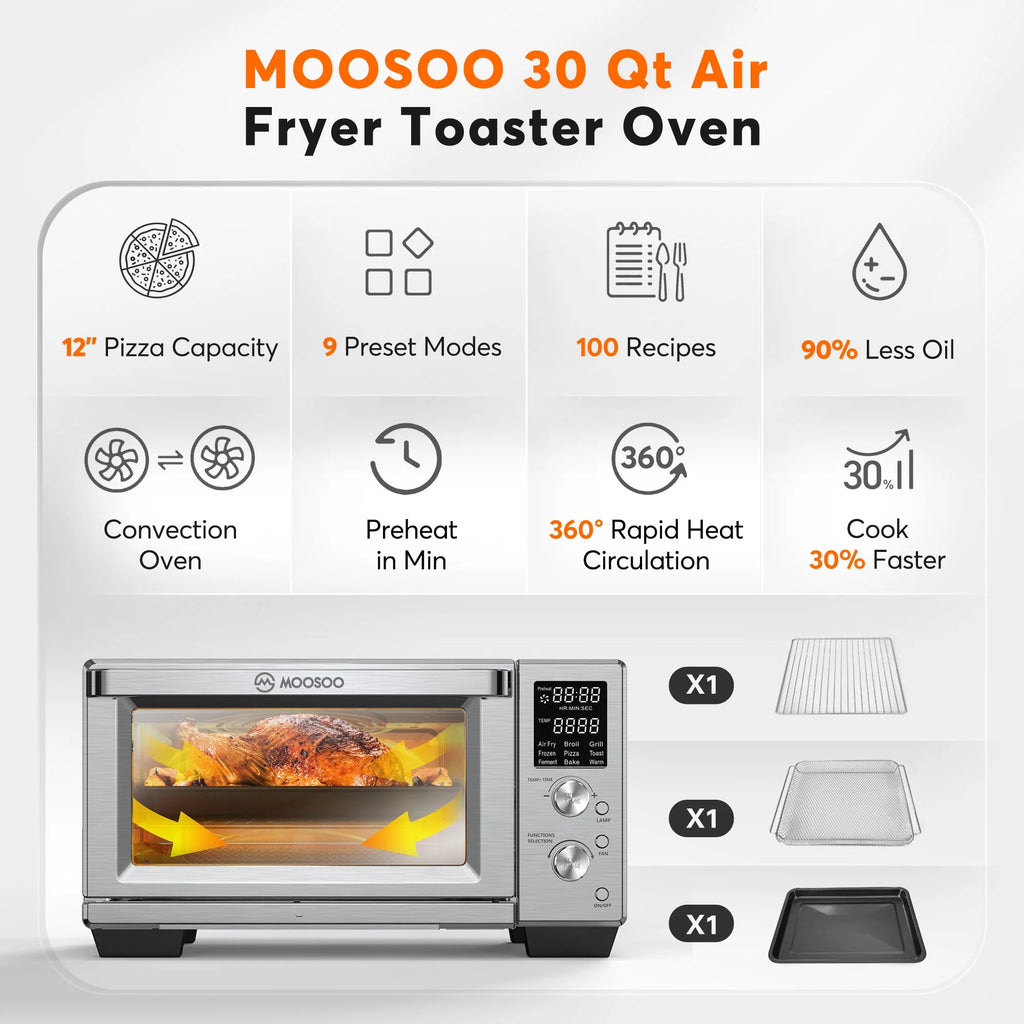 30 Quart Air Fryer Oven with LED Digital Screen S65623