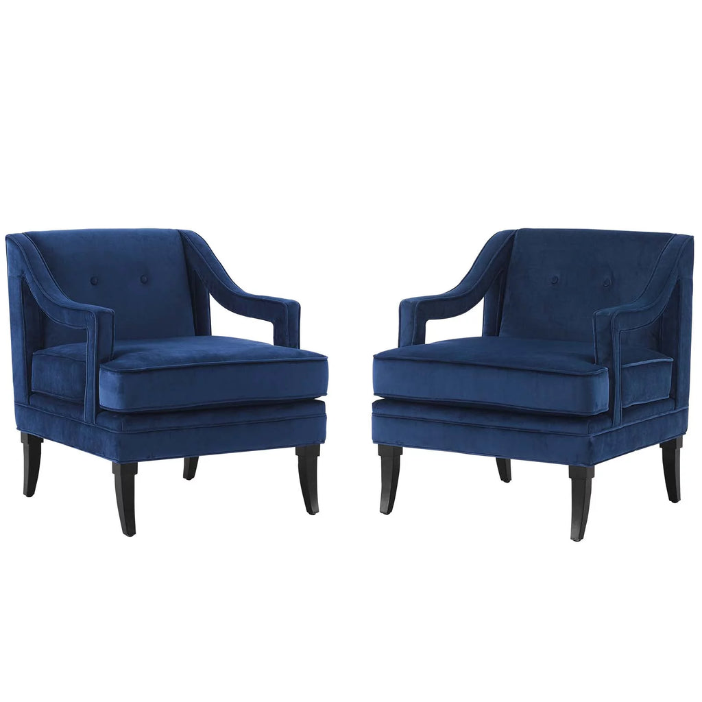 Navy Performance Velvet Set of 2 Living Room Set C82228