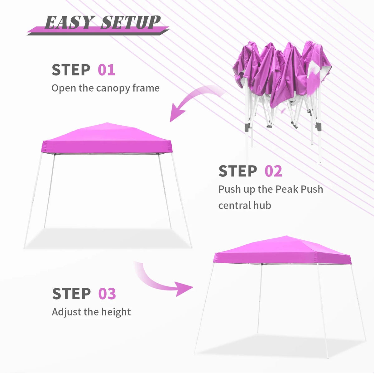 10'x10' Pop Up Canopy Tent with Carrying Bag E16418