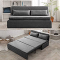 Queen Size Convertible Linen Sleeper Sofa Bed Dark Gray B819453