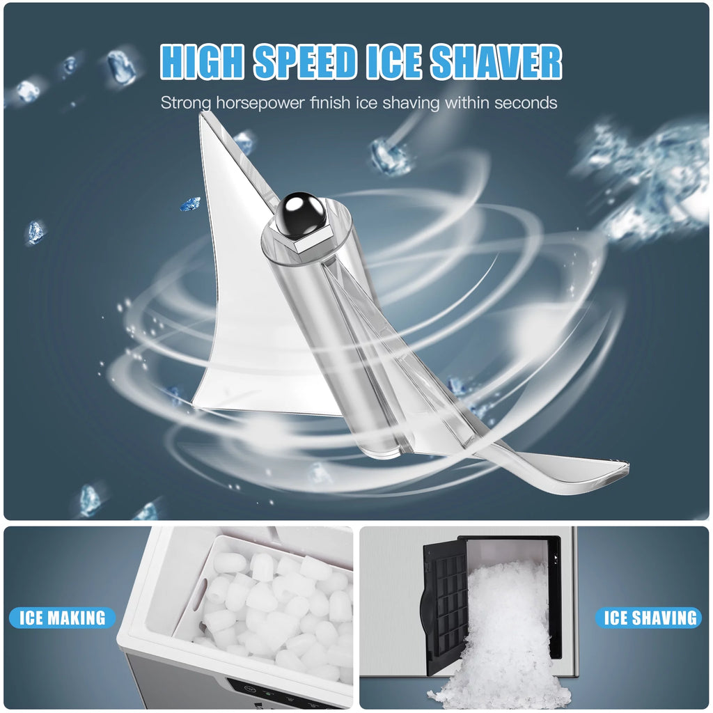Portable 2 in 1 Ice Maker & Shaver with Ice Scoop M120814