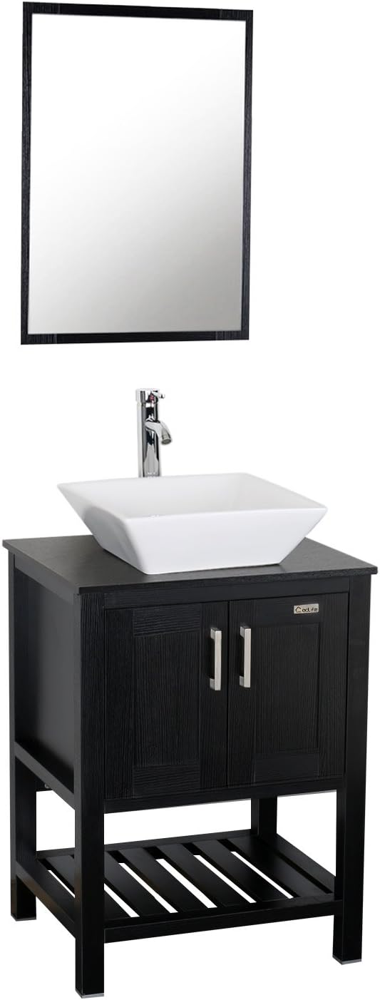 24 inch Bathroom Vanity with Ceramic Vessel Sink and Faucet S3445