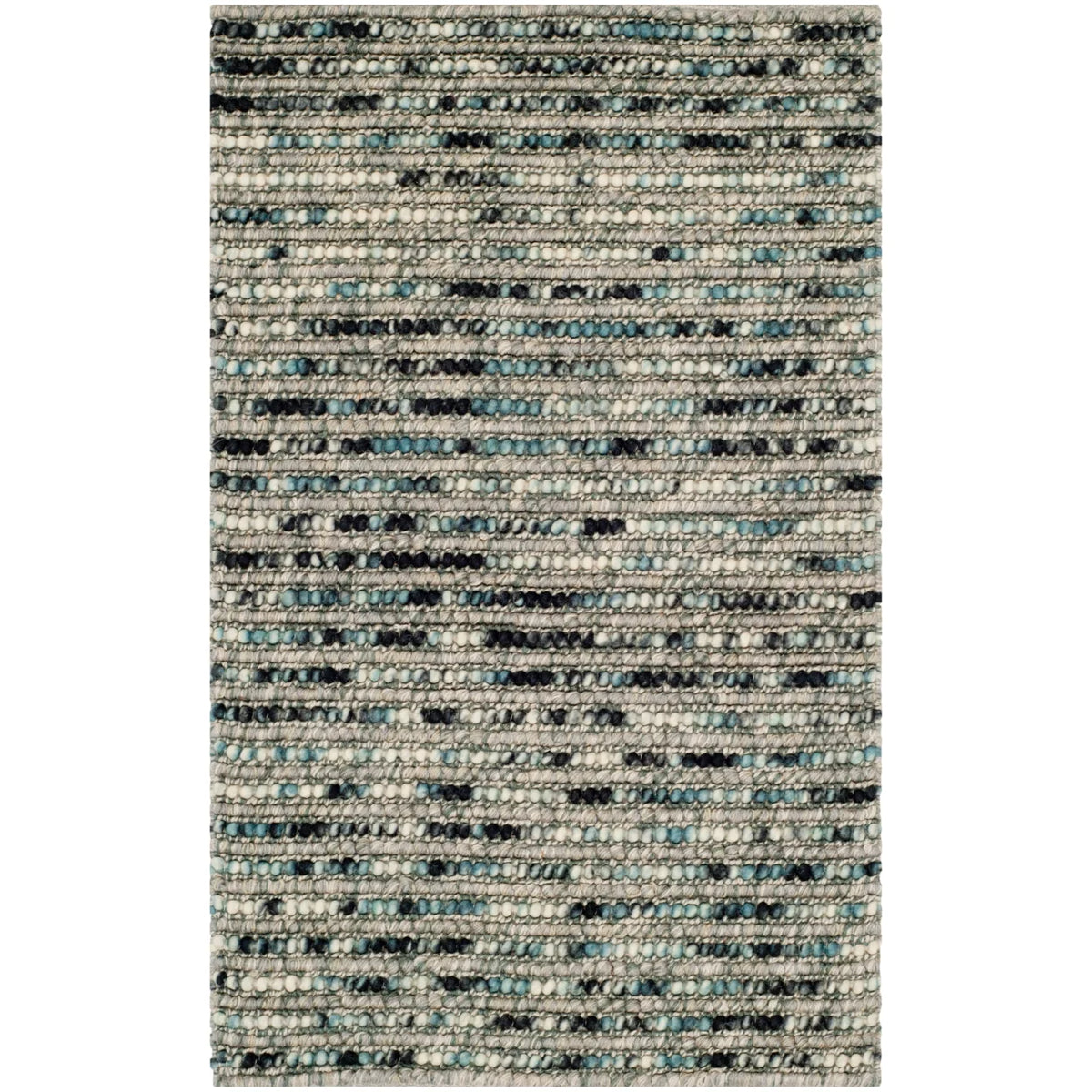 Grey Multi Braided Striped Area Rug 4' x 6' G5290