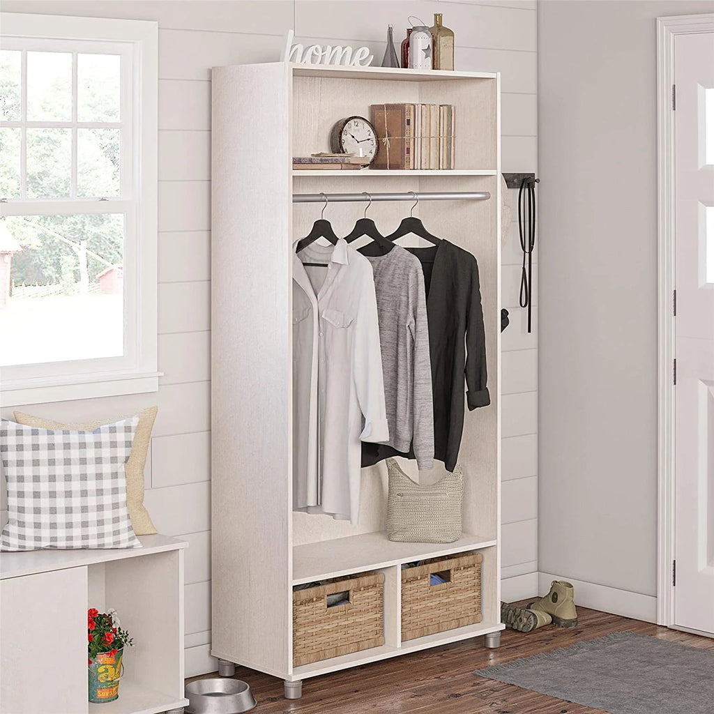 36" Wide Ivory Oak Storage Cabinet N948