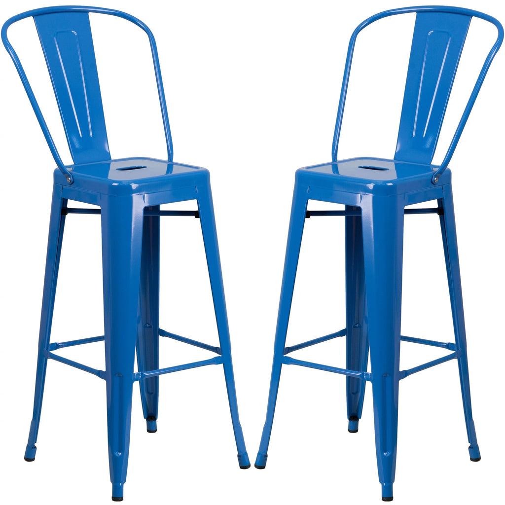 Blue Metal Barstool 4 Stools V243739
