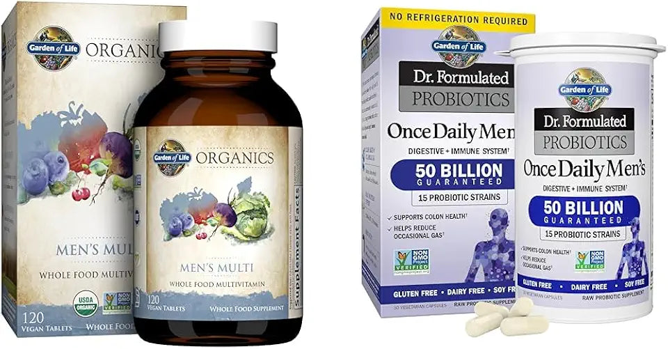 Organic Whole Food Multivitamin and Probiotics Supplement 120 Tablets 30 Capsules T2663