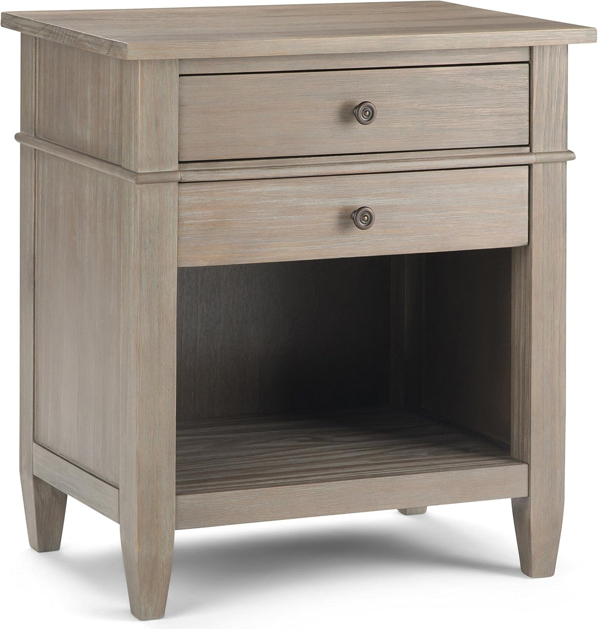 White Solid Wood 2 Drawer Nightstand R6836