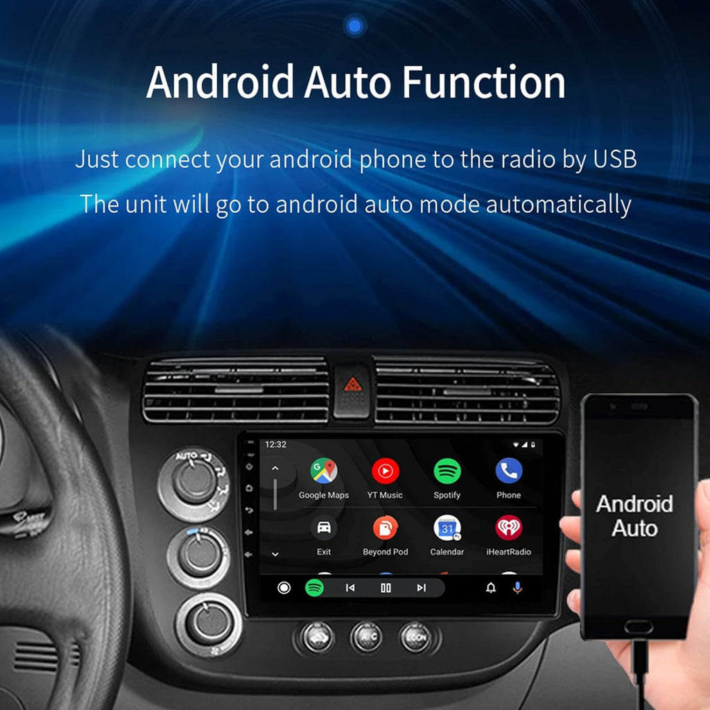 Android Car Radio Stereo Bluetooth for 2001-2005 Honda Civic I35178