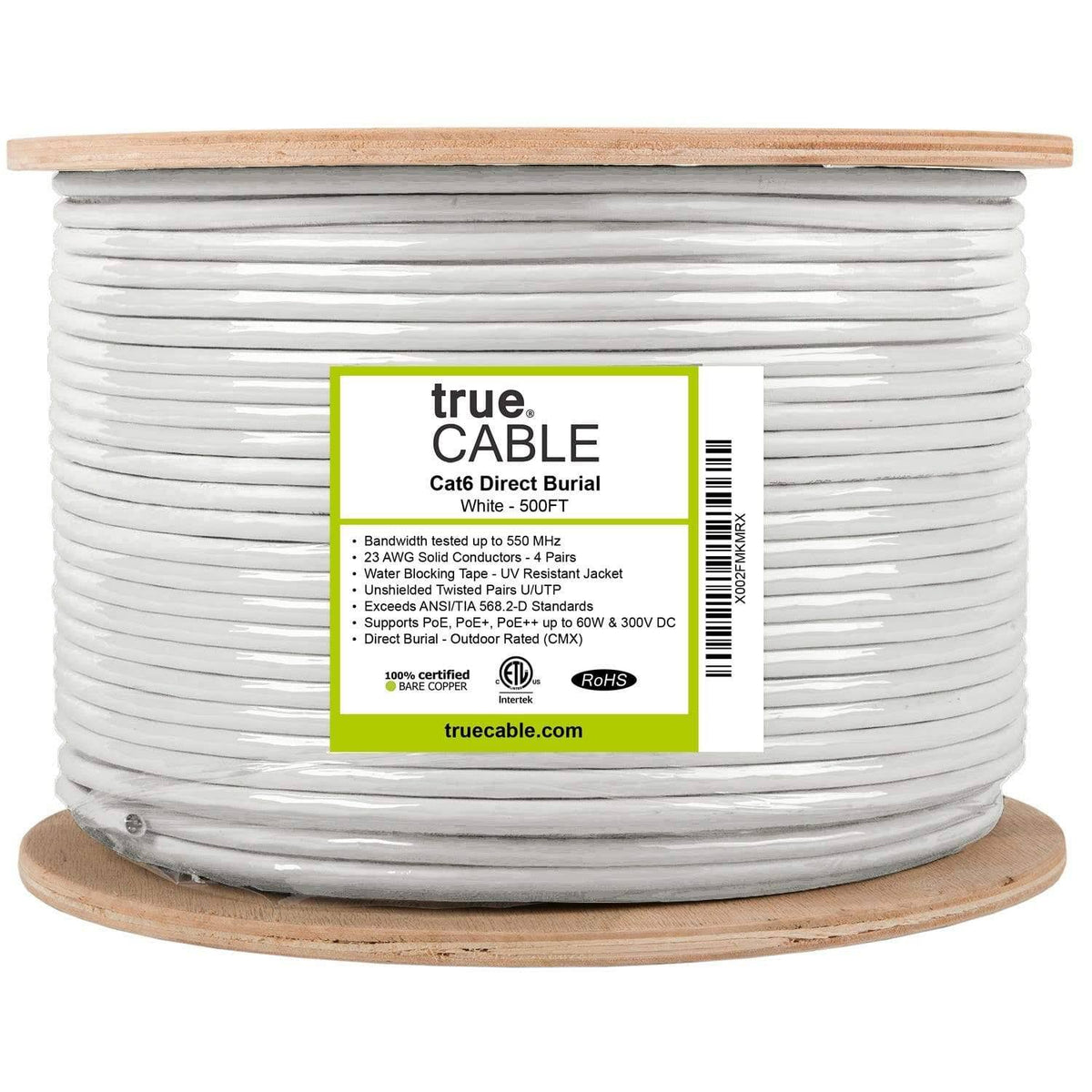 Cat6 Direct Burial Unshielded White 500ft T149489