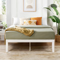 White Full Solid Wood Platform Bed with Wooden Slats M192