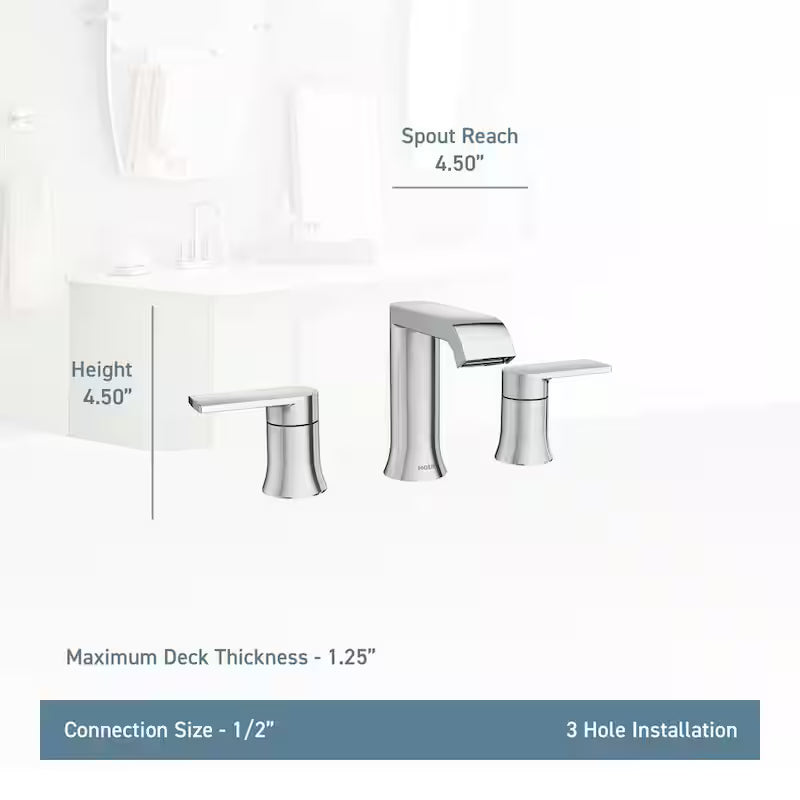 8 in. Widespread Double Handle Bathroom Faucet with Drain Kit Brushed Nickel 2-Pack F4716