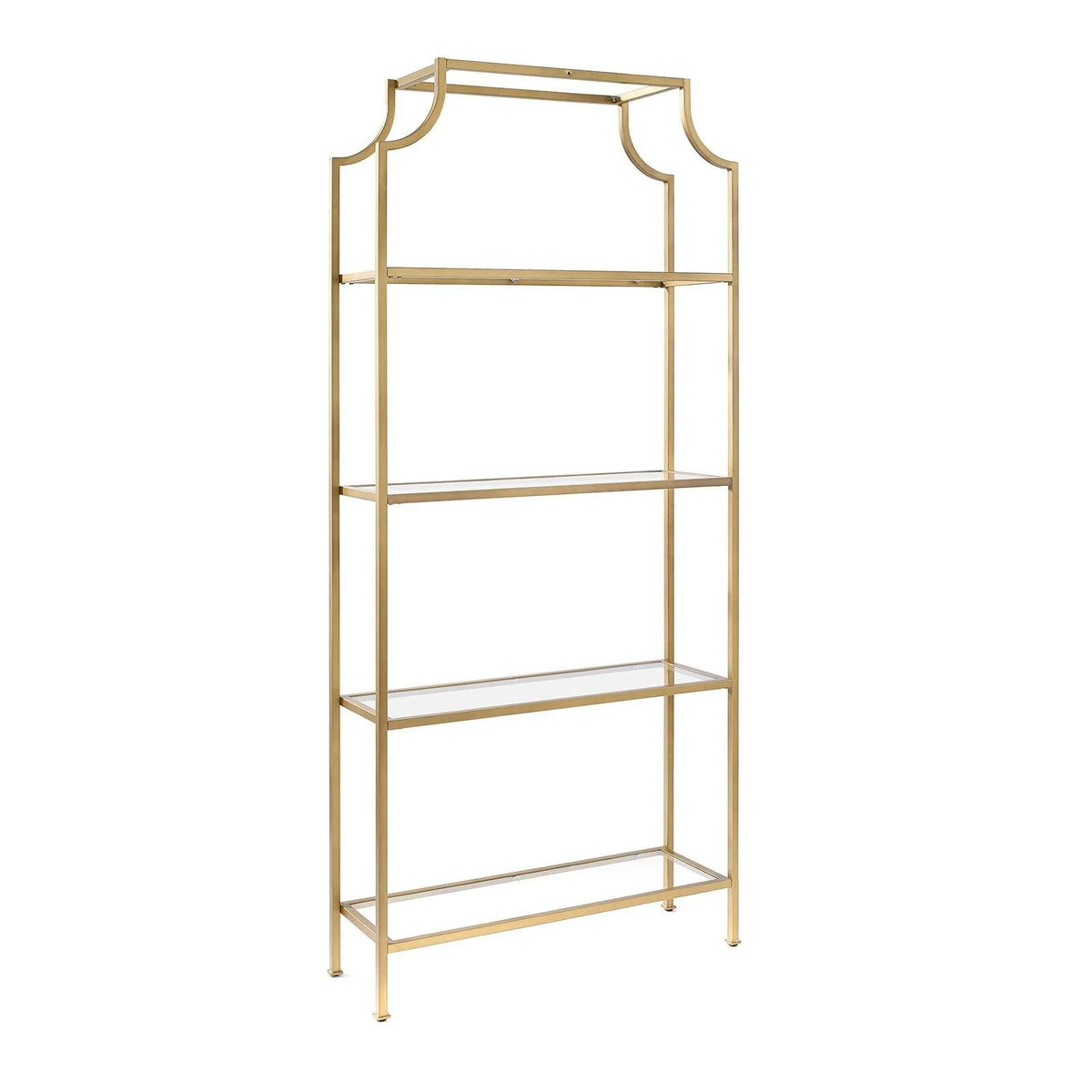 4 Shelf Glass Metal Etagere Bookcase P87049