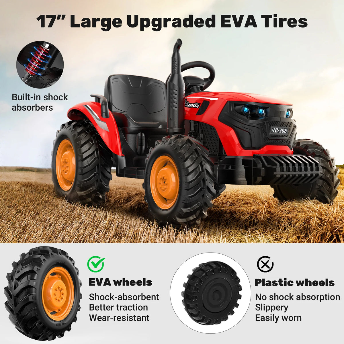 24V Powered Ride on Car Farm Tractor with Remote Control H3392