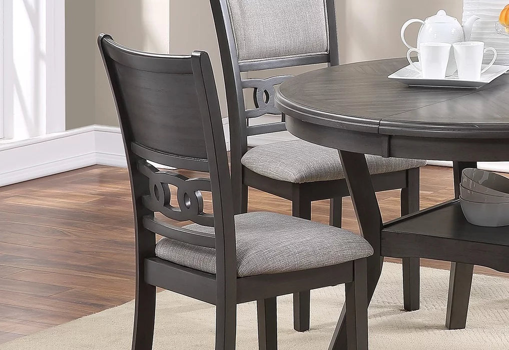 Set of 4 Grey Rubberwood Dining Chairs L4155