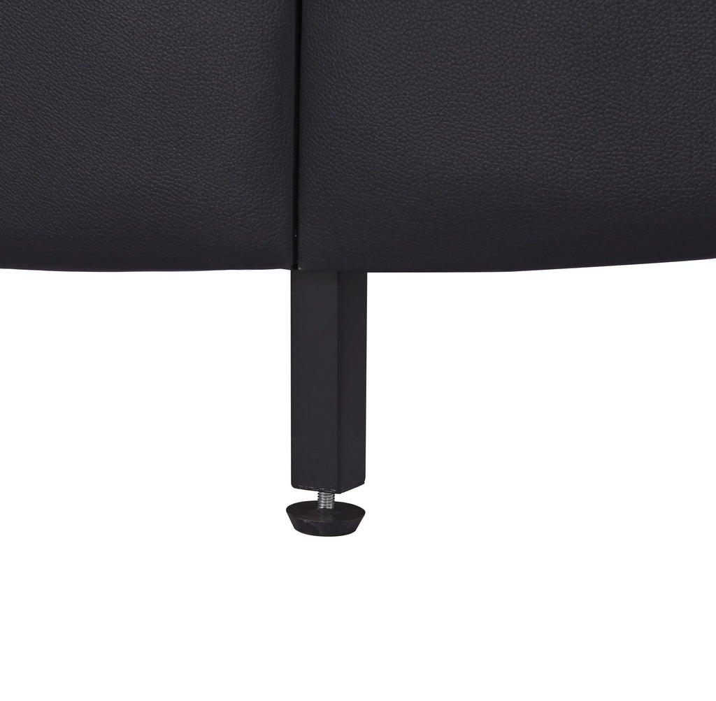 Full Size Black Faux Leather Upholstered Platform Bed with Headboard M970