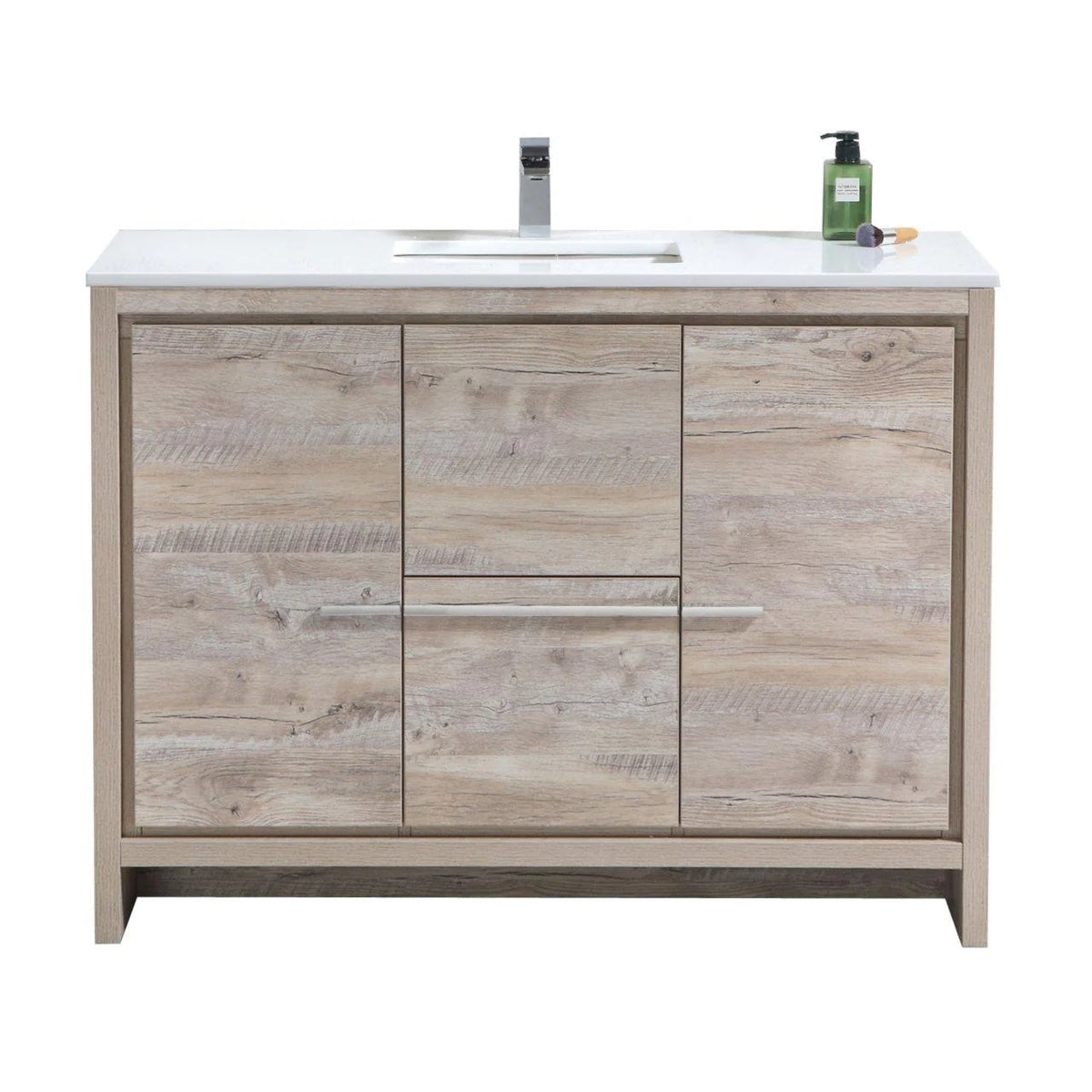 48 in. Modern Bathroom Vanity with White Quartz Counter Top W390064