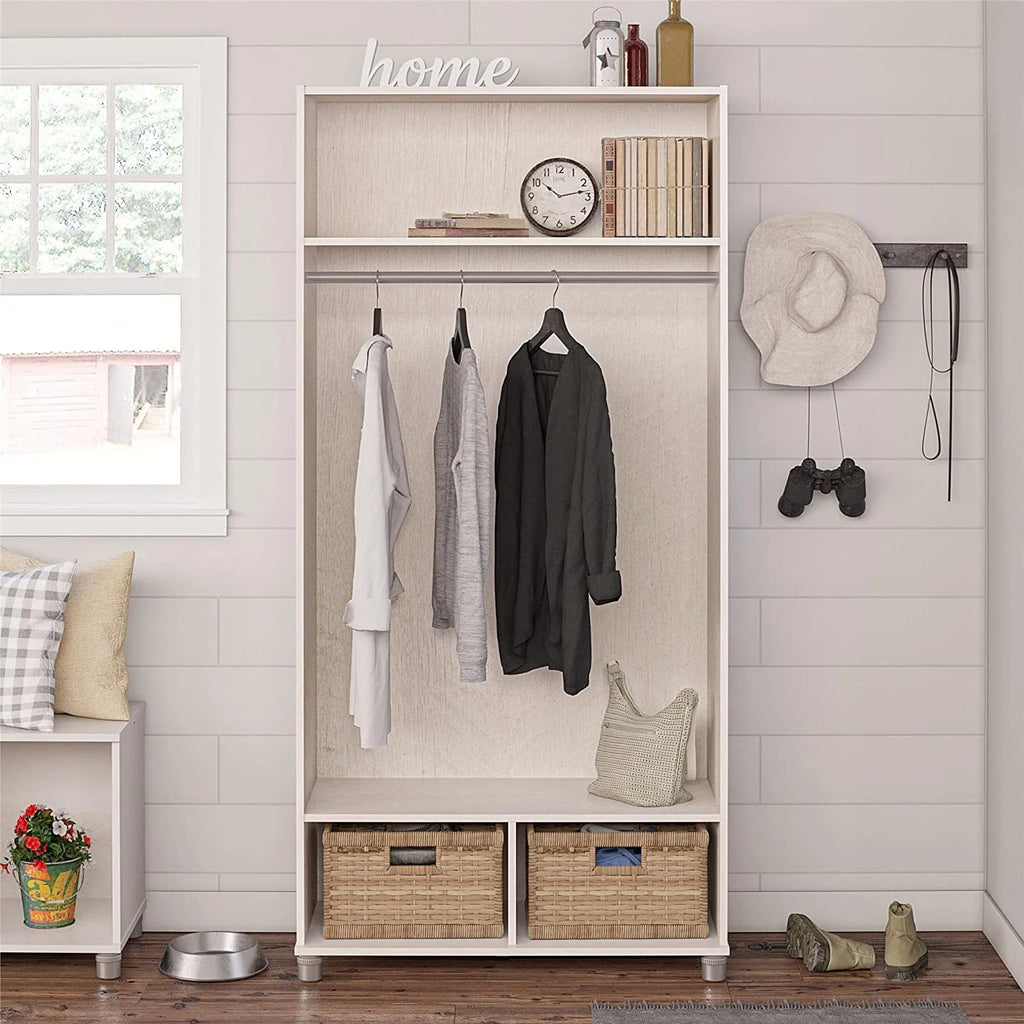 36" Wide Ivory Oak Storage Cabinet N948