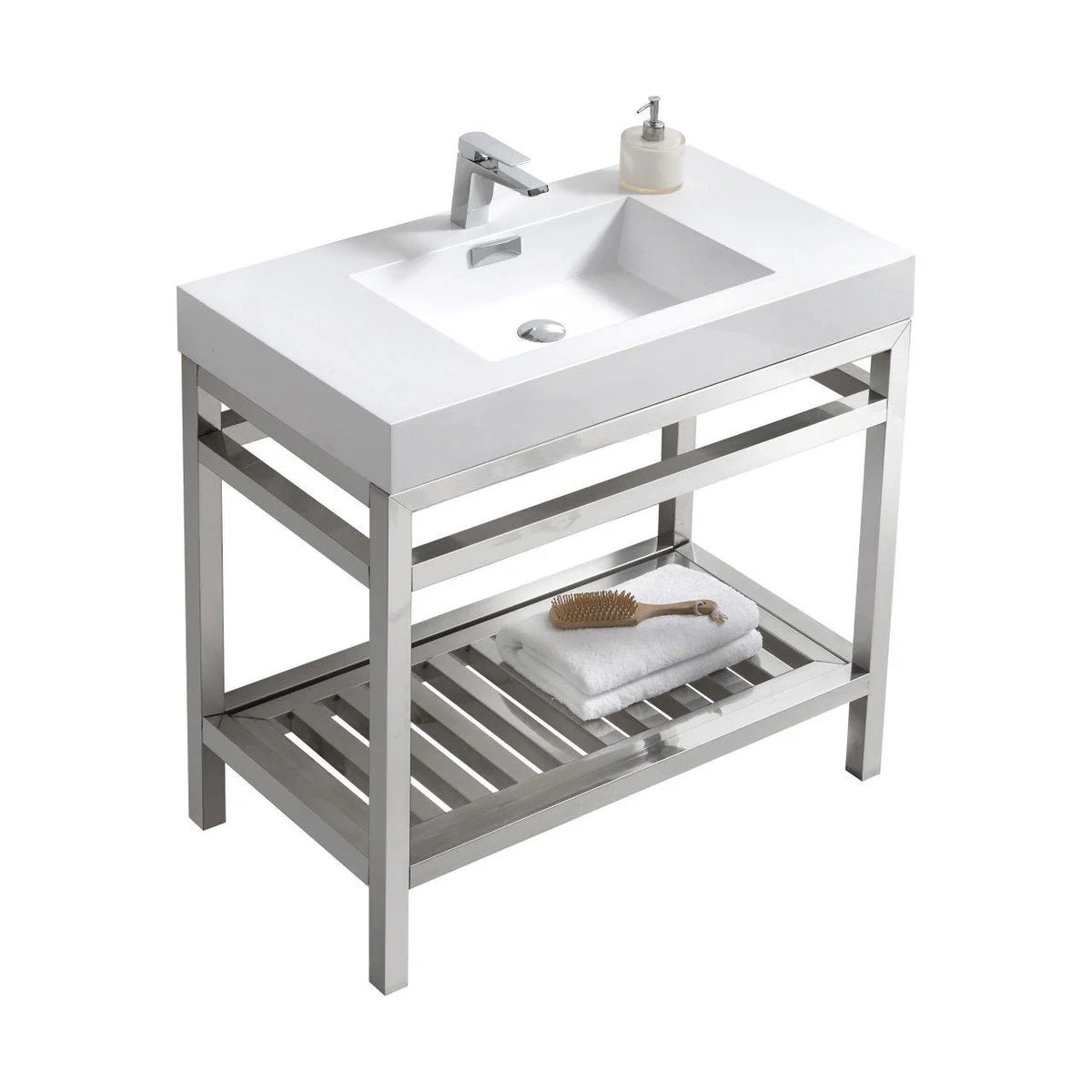36 in. Stainless Steel Console with Acrylic Sink Z6620