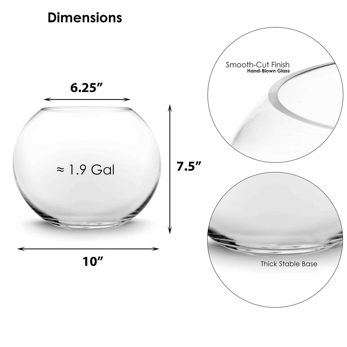 Glass Bubble Bowl Vase Y800