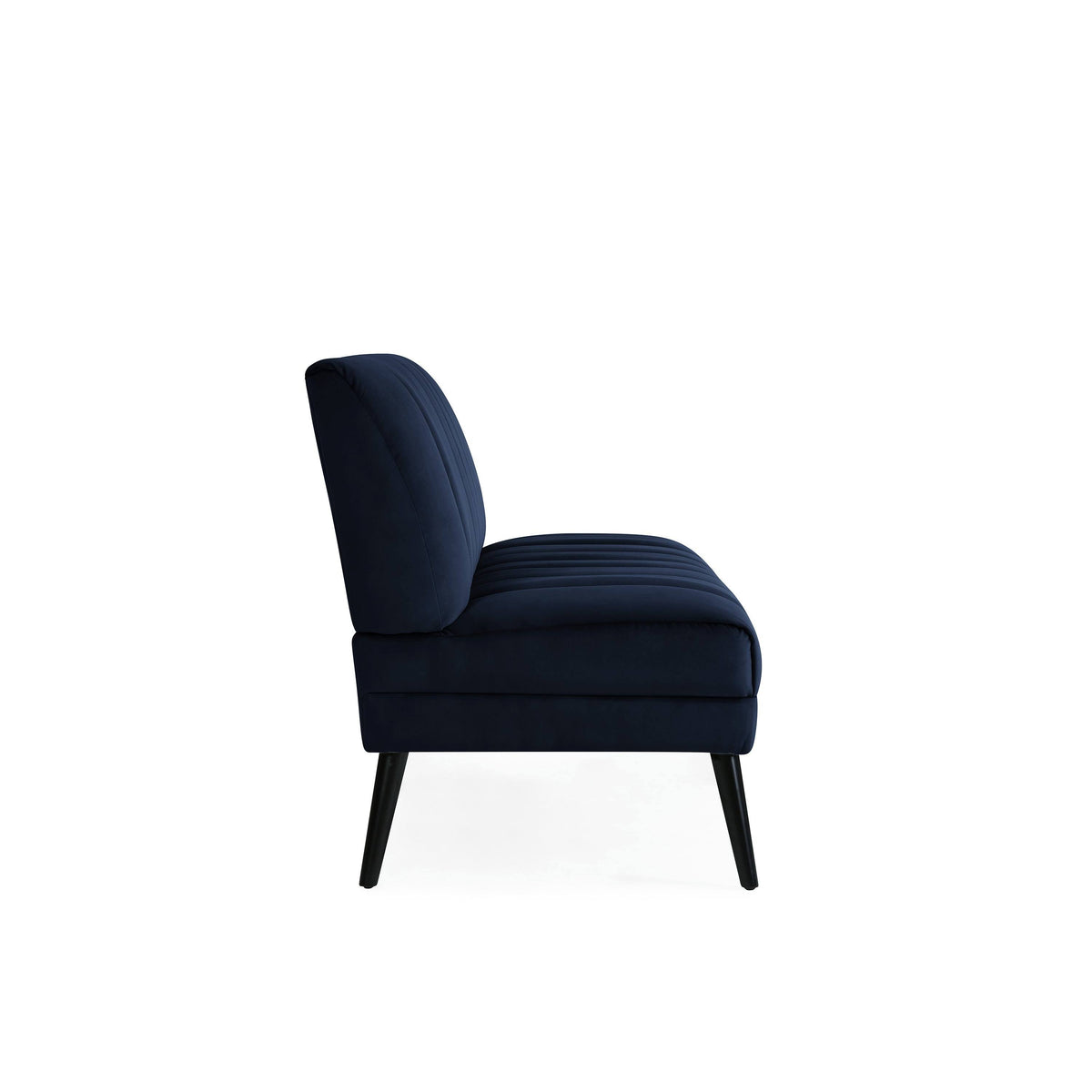 Navy Blue Velvet Armless Loveseat D29861