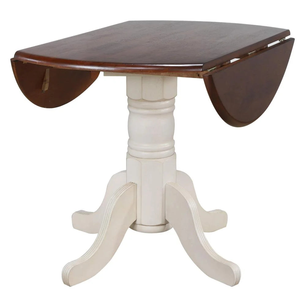 42" Round Extending Dropleaf Wood Dining Table W941877