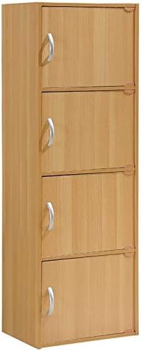 4 Shelf 4 Door Bookcase in Beech T38052