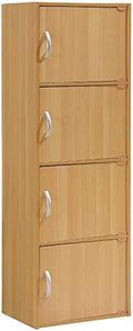 4 Shelf 4 Door Bookcase in Beech T38052