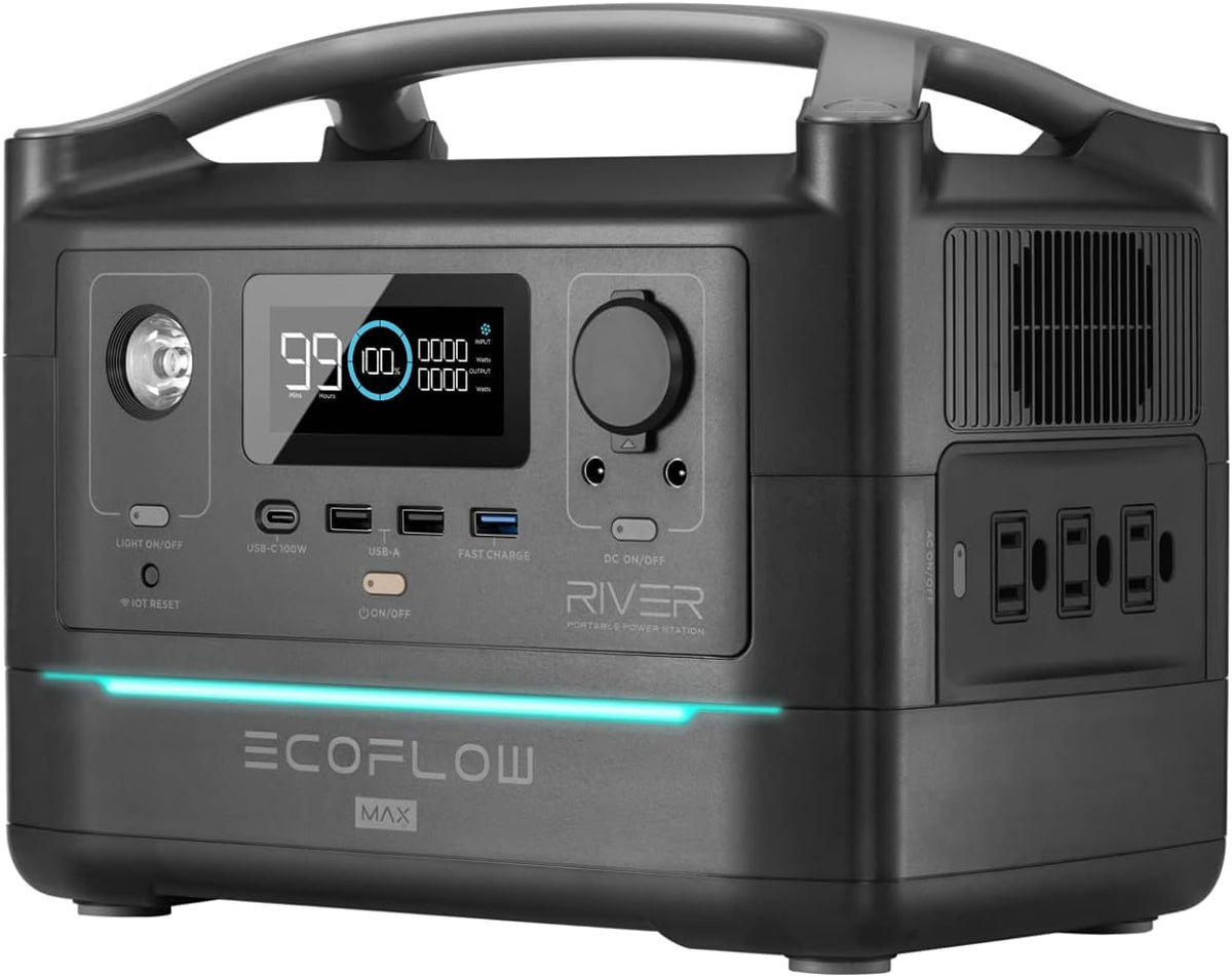Portable Power Station 576Wh 600W AC Outlets Solar Generator I173