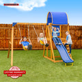 Wooden Swing Set with Double A-Frame and Slide N790489