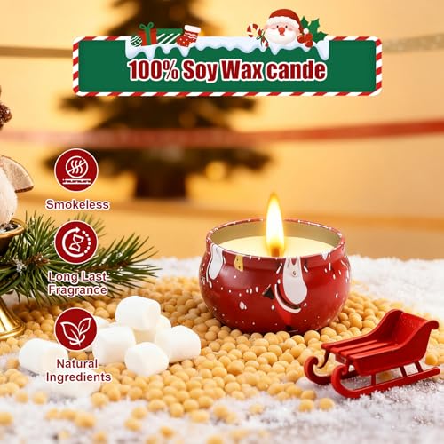 6 Pack Scented Jar Candle Set Natural Soy Wax B53244