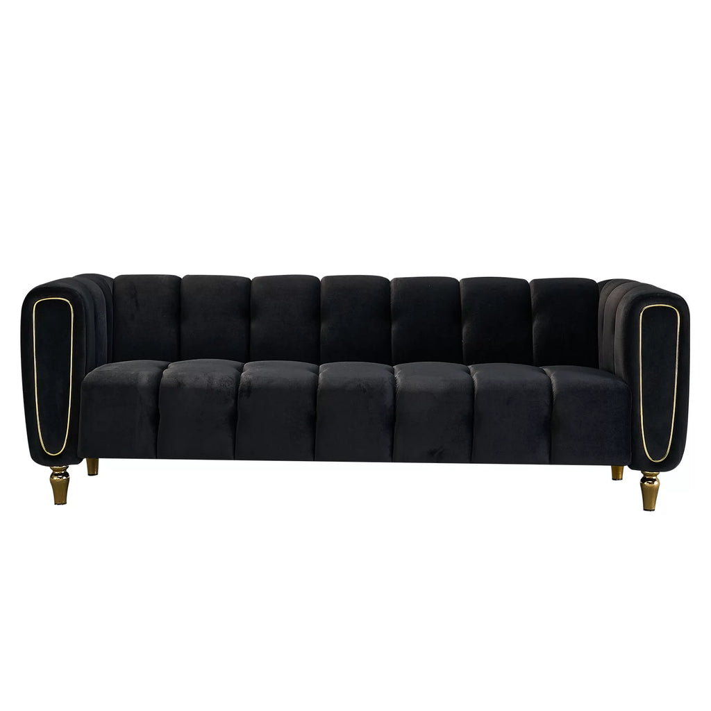 Black Velvet Sofa H314