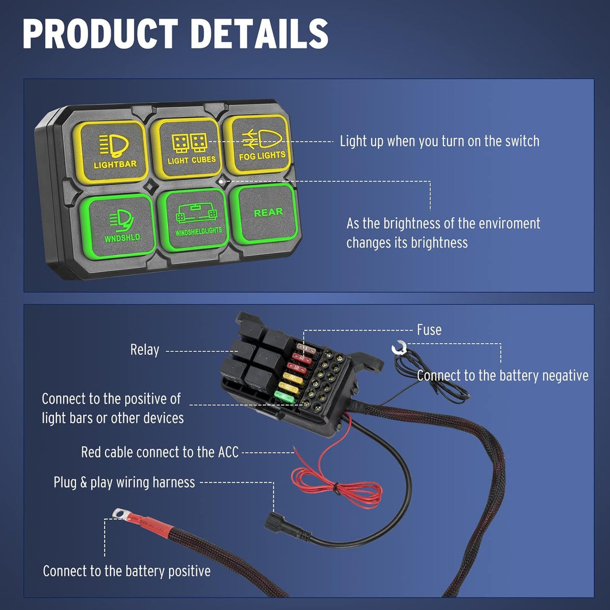 6 Gang LED Switch Panel J875818
