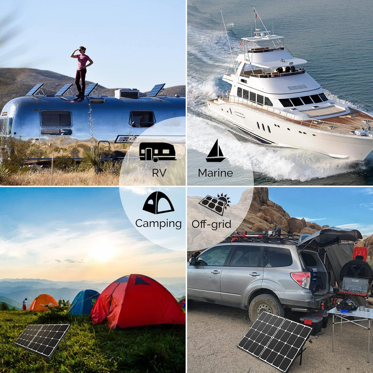 100W 12V Monocrystalline Portable Foldable Solar Panel Suitcase F486